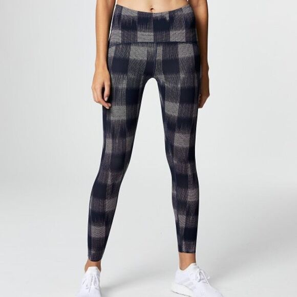 Varley Anthropologie Meadow Fragment Check Leggings Tights Small - Picture 1 of 10